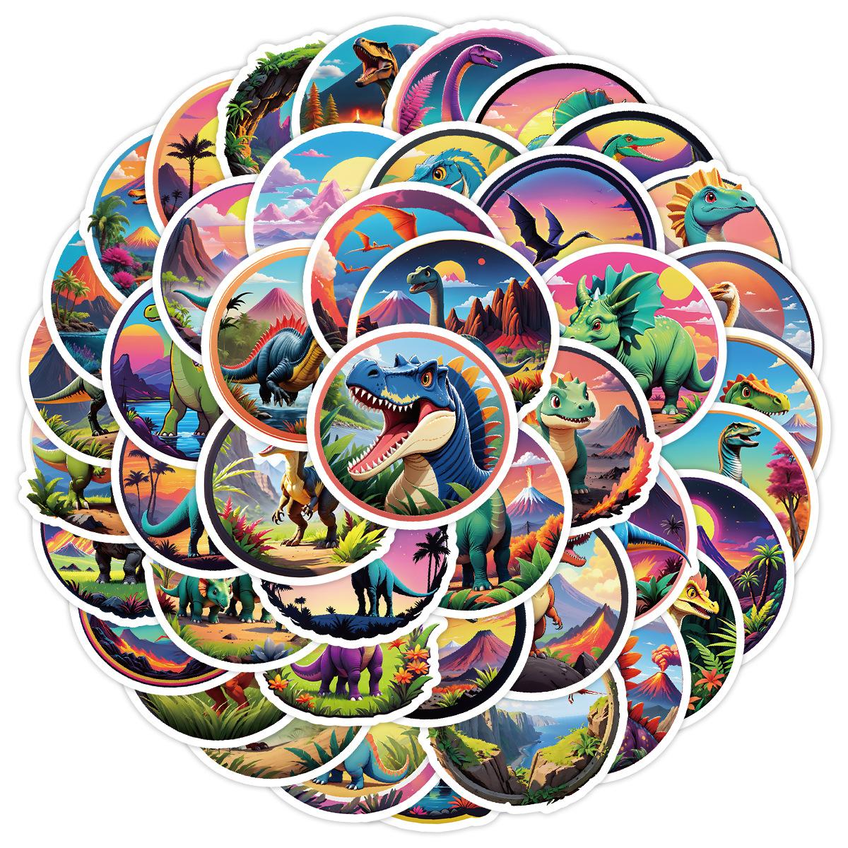 

50 Наклеек Граффити из Серии Динозавры Милые Наклейки с Животными Наклейки для Водного Стакана Компьютера Скейтборда Водонепроницаемые Декоративные Наклейки
