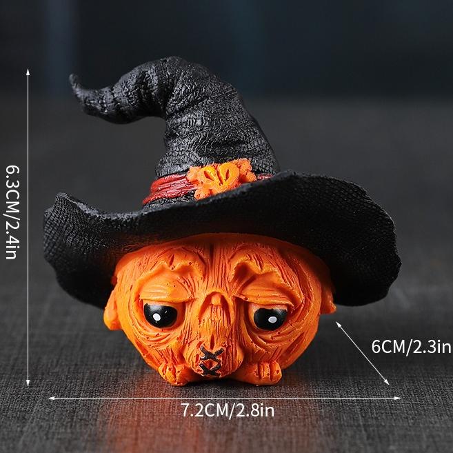 

Decorative Ornaments Halloween Ghost Magic Hat Pumpkin Man Decorative Ornaments Skull Candlestick Tabletop Knickknacks Gift