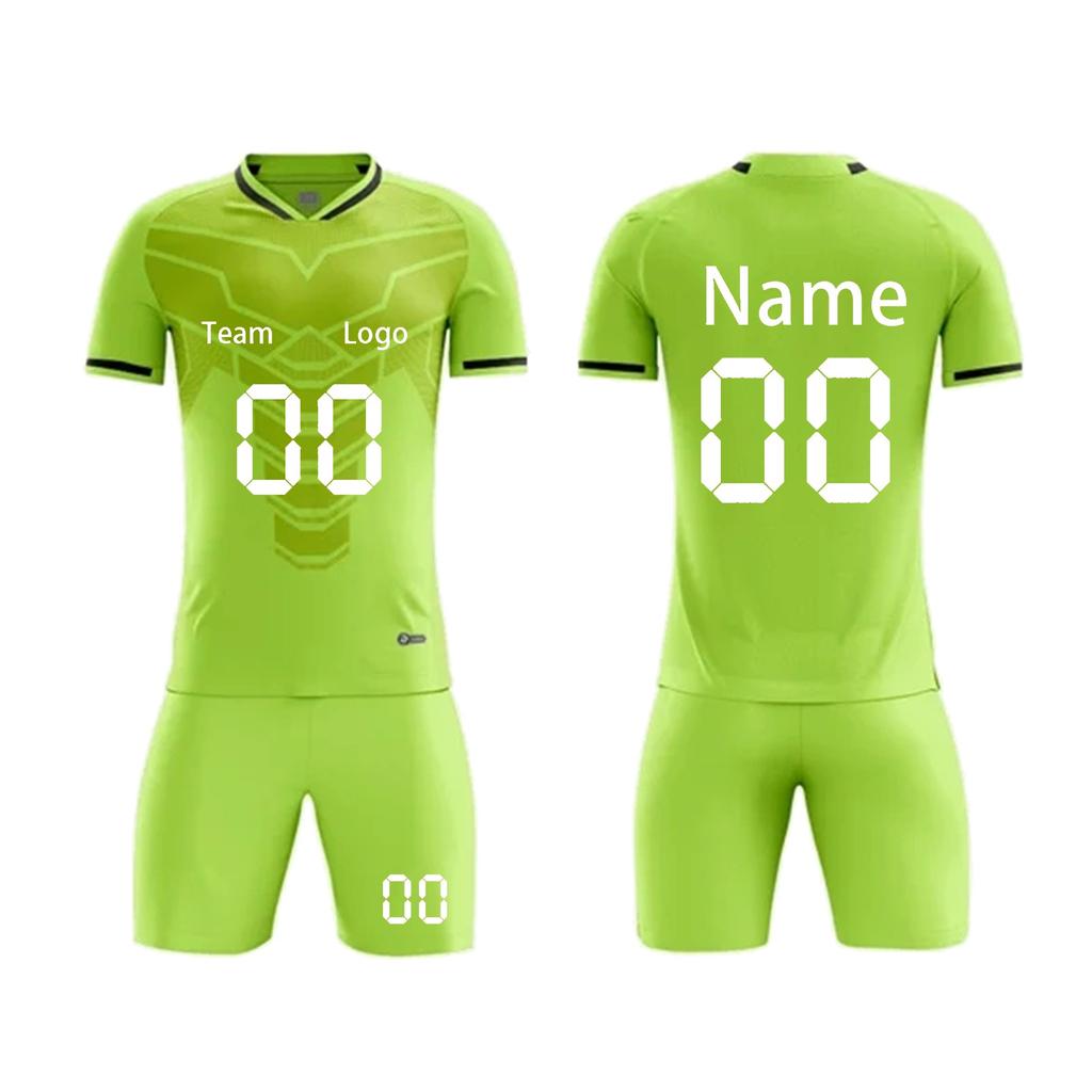 Short Sleeve Soccer Jersey and Shorts Set for Men Athletic Fit Breathable Quick Dry Lightweight Team Uniforms for Training Match