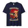 Italian Brainrot Funny Tralalero Ballerina Meme T-Shirts Summer Cute Short Sleeve T Shirt Men's Fashion Cotton Tees