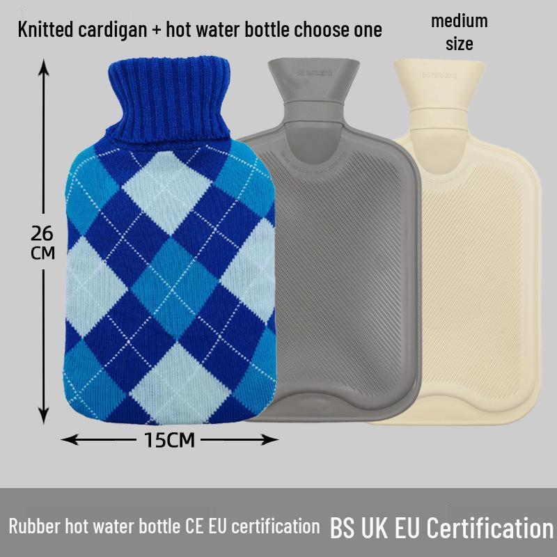 Explosion-Proof Hot Water Bottle: Rubber Design for Stomach and Feet, Long-Lasting Warmth