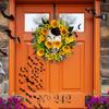 Halloween Sunflower Ghost Face Horror Garland Door Hanging Festival Courtyard Artificial Flower Wreath Halloween Decoration