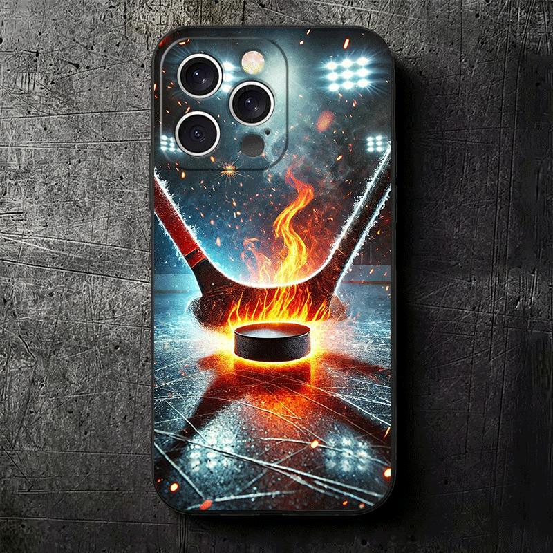 Ice Hockey Rink Sport Soft Phone Case for iPhone 16 16E 17 Air 15 Pro Max 14 Plus 13 Mini 11 12 7 Black Cover Back Shell