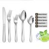 20pcs Cutlery Set Hammer Grain Mirror Finish Smooth Edge Stainless Steel Fork Spoon Set