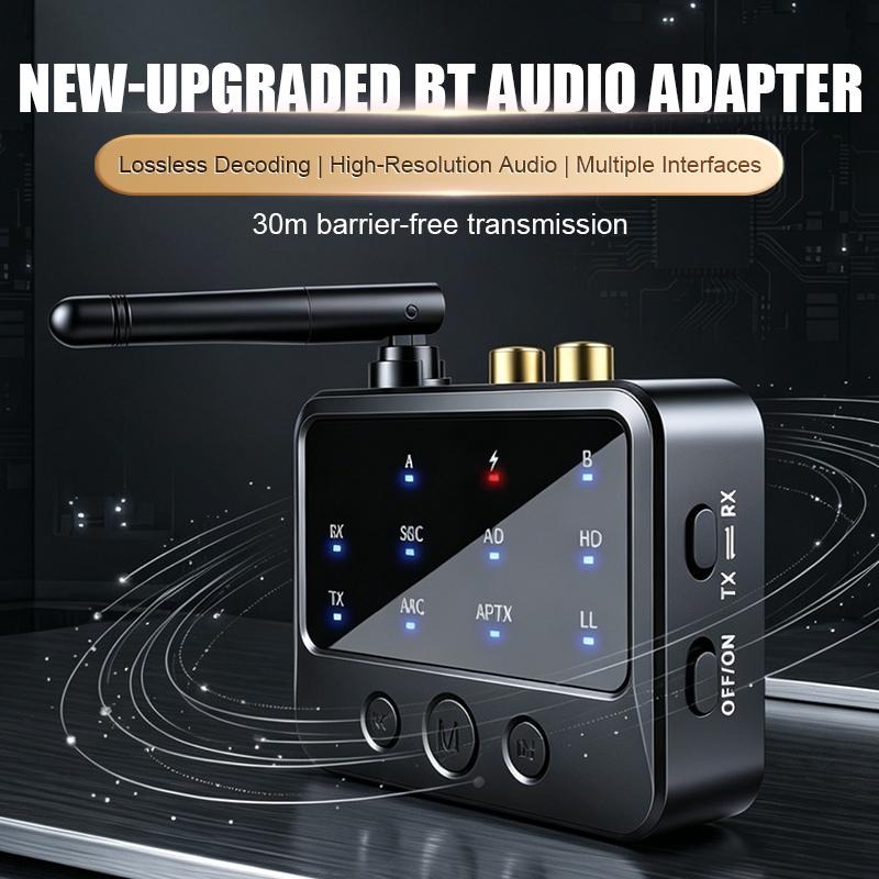 Dual Steam Bluetooth 6.0 Receiver Transmitter aptX HD/LL Low Latency 3.5mm AUX RCA Jack Wireless Audio Adapter For PC TV