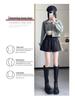 Women's High-Waist Khaki PU Leather Shorts, Autumn/Winter 2024, European Style, Casual A-Line Boot Pants by Melaard