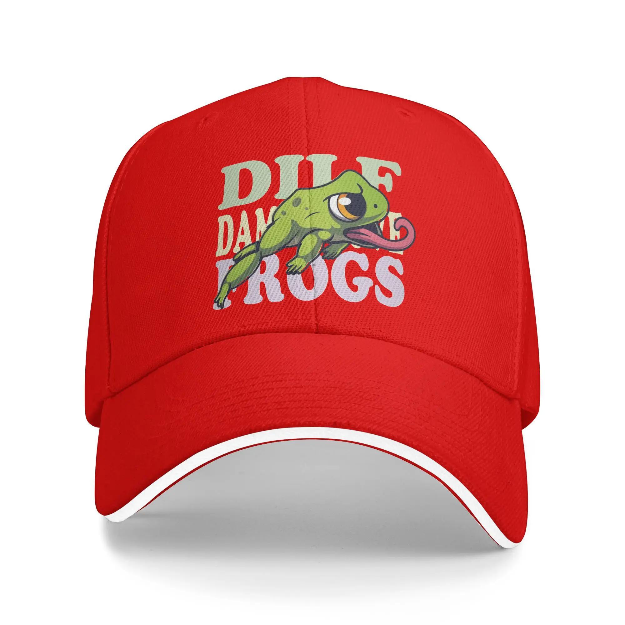 Spring Casual Baseball Cap  DILF Damn I Love Frogs  Hiking Fishing Trucker Hat For Unisex-Teens Sunscreen  y2k Cool Snapback Cap Adjustable