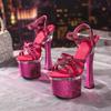 Electroplated Crystal Platform Heels – Women's Nightclub and Runway Sandals