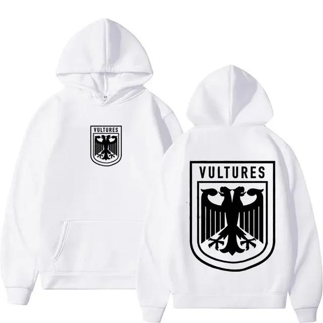 Rapper Kanye West Vultures Stampato Autunno/Inverno Uomo/Donna Hip Hop Moda Retro Abbigliamento Sportivo Felpe Casual Street Wear