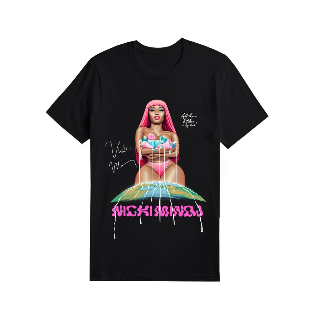 Nicki WRLD Tour Nicki Minaj T-Shirt Short Sleeve Signed Black Unisex T-Shirt S