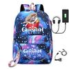 Printed Iron Chain Usbgenshinimpact Yuanshen Backpack Leisure Middle School Student Travel School Bag