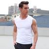 Men's Breathable Wide Shoulder Tank Top - Black & White Sleeveless Fitness Vest