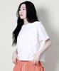 Deumakeu Solid Semi-Crop French Half-Sleeve T-Shirt Ivory