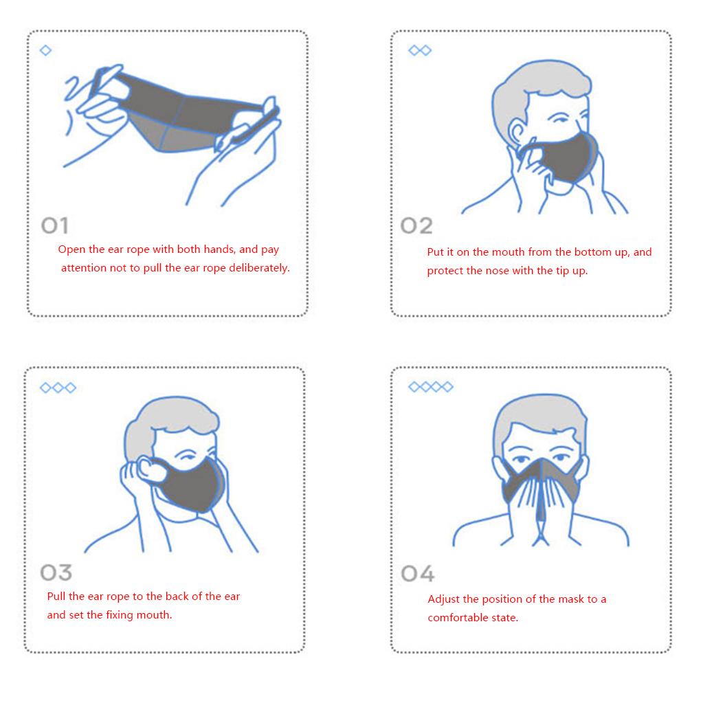 3-Layer Sponge Mask Anti-dust Anti-saliva Mouth-mask Reusable Unisex Mouth Pink