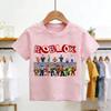 T-shirt Roblox Moda Estiva Top a Manica Corta T-shirt Ragazzi e Ragazze Top Estivi Gioco Streetwear Magliette Bianche per Bambini