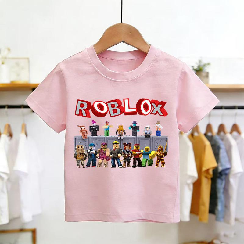T-shirt Roblox Moda Estiva Top a Manica Corta T-shirt Ragazzi e Ragazze Top Estivi Gioco Streetwear Magliette Bianche per Bambini