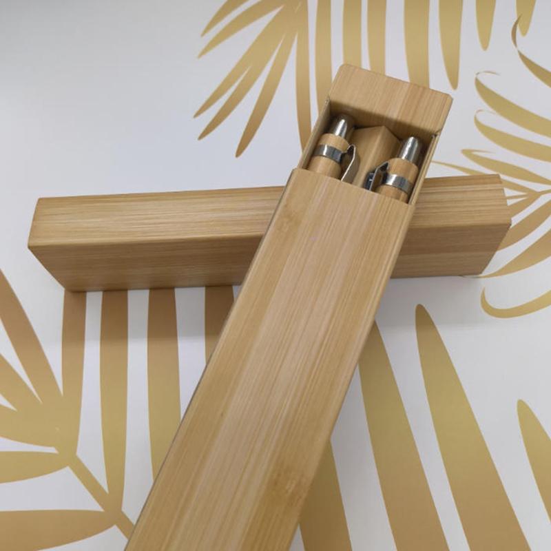 2Pcs Bamboo Ballpoint Pen Stylus Contact Pen Office & School Supplies Pens & Writing Supplies Gifts-Black Ink