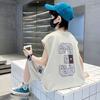 2024 Stylish Boys' Summer Outfit: Trendy Sleeveless Vest and Sportswear Set for Middle and Older Kids