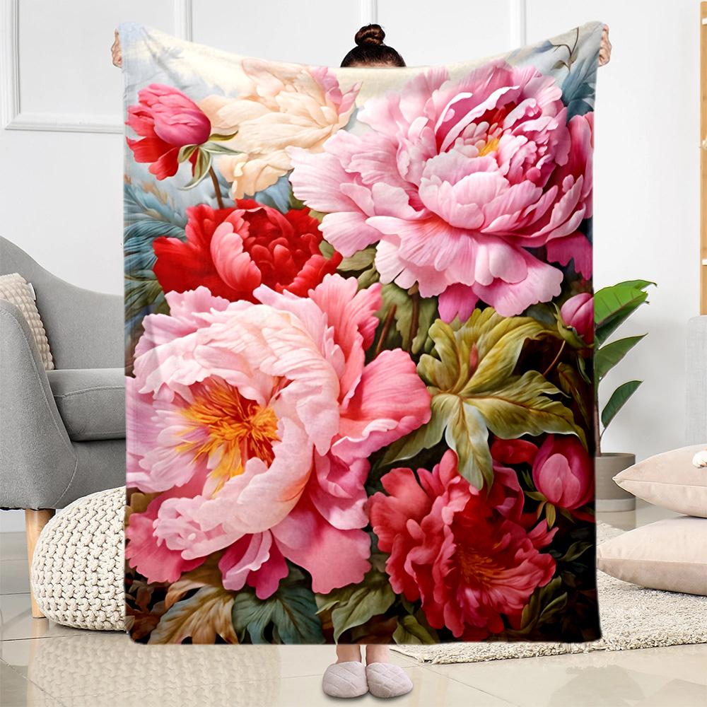 Stained Glass Rose Flannel Blanket,Lightweight,Office Blanket,Sofa Blanket,Comfortable Blanket