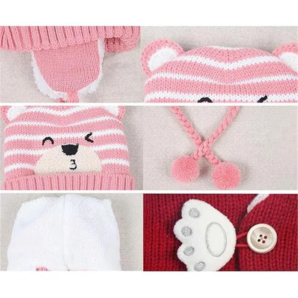 Children's Winter Baby Hat + Cute Warm Scarf Beanie Hat Wo