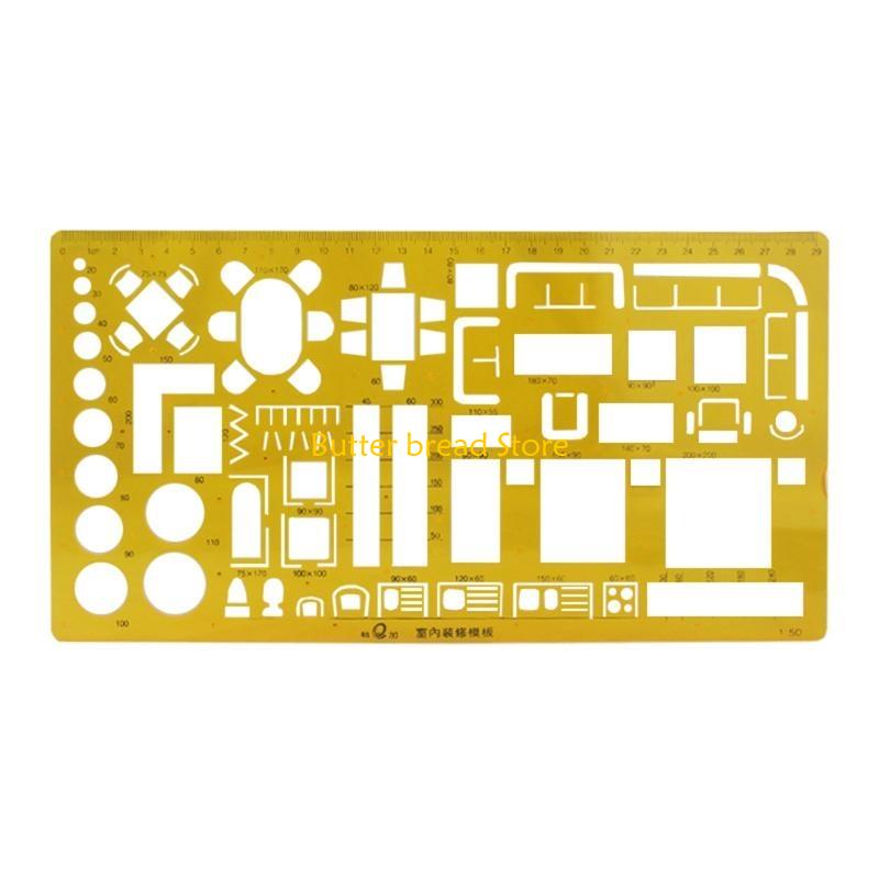 W89C Multi-Function Measuring Ruler Drawing Template Plastic Rulers for School Office