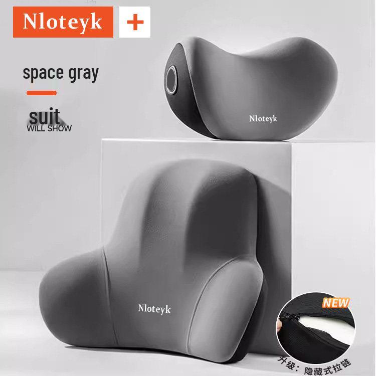 Car Memory Foam Neck & Lumbar Support Pillow Set: Ergonomic Headrest, All-Season Seat Back Cushion