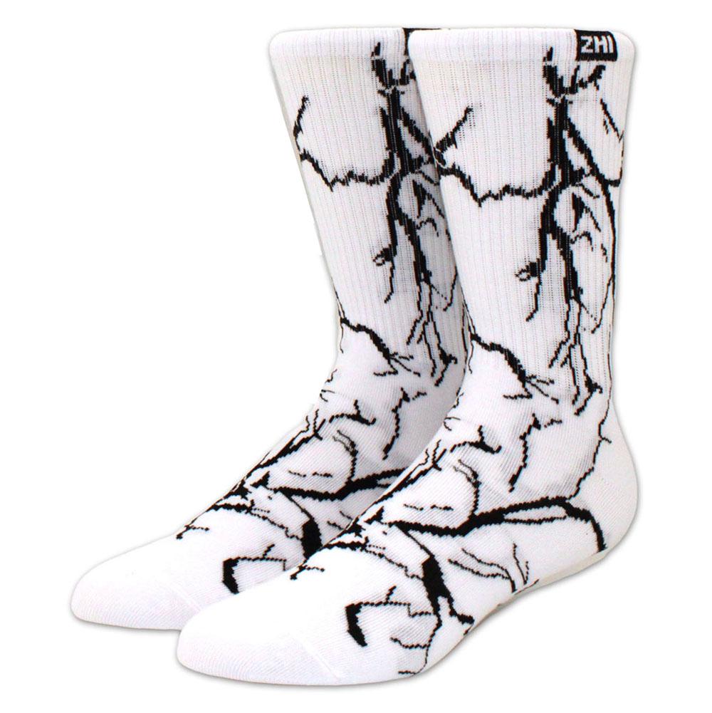 1 paire de chaussettes amusantes de skateboard hip hop à carreaux et flammes éclair pour hommes