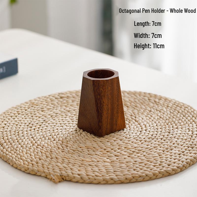 

Light Luxury Walnut Wood Pen Holder: Creative Solid Wood Storage Box & Desktop Ornament