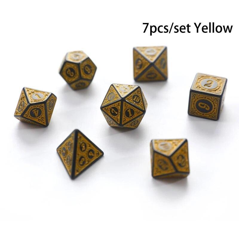 7PCS Polyhedron Dice Set With 7 Carved Patterns Game Dice Set, Gaming Gift-Add Fun To Your Board Games!