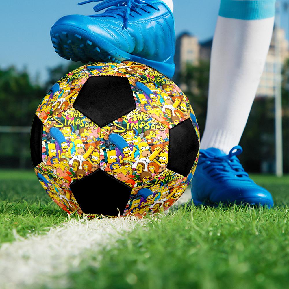 Simpsons Family Indoor Soccer Ball Colorful Machine Stitched PVC Size 5 Team Training Competition Ready Durable High-Bounce Cool Sports Gift