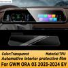 For GWM ORA 03  2024 EV Car Interior Gearpanel Dashboard Gps Navigation Screen Transparent TPU Protective Film