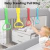 Plastic Baby Pull Ring Solid Color Baby Crib Hooks Teaching Hand Pull Ring  Help Baby Stand