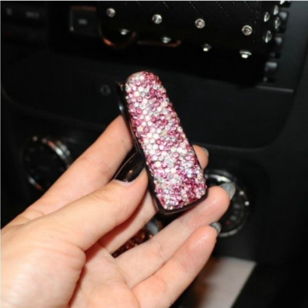 

1 шт. Розовый хрустальный автомобильный держатель-клипса Многофункциональный зажим для очков от солнца Органайзер на козырек Держатель для хранения карт и билетов для женщин розовый