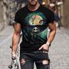 Men's 3D Printed T-Shirt Skull Pattern Print Short Sleeve O-Neck Pullover Casual Top