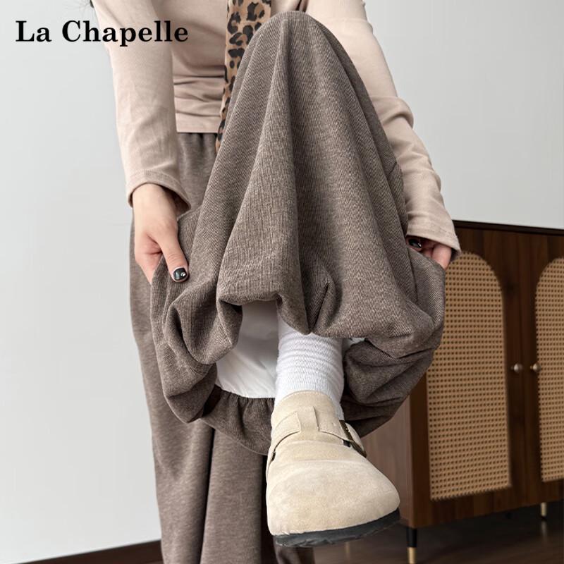 La Chapelle Women's High-Waist Drapey Wide-Leg Pants