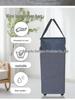 Rolling Bamboo Fabric Laundry Hamper with Detachable Wheels and Foldable Design