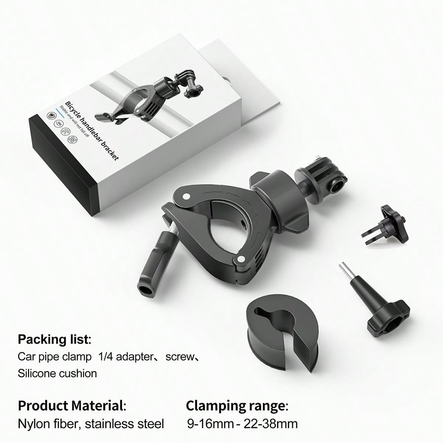 

Крепление на руль велосипеда/мотоцикла для GoPro Hero 13, 12, 11, 10, 9, 8, 7, DJI , Insta360, SJCAM и других экшн-камер