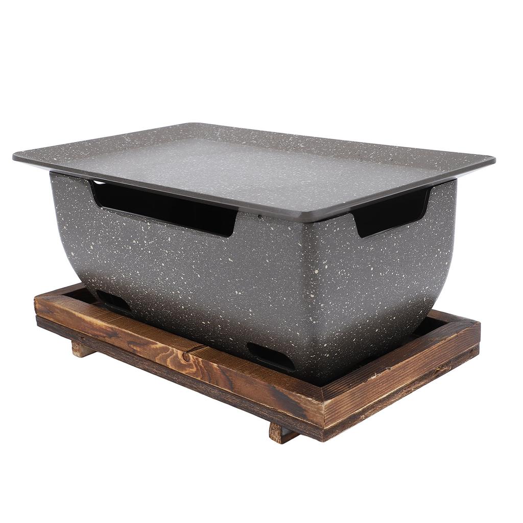 Tragbarer Grillofen, Hitzebeständige Holzisolierbasis, Haushaltsgröße S, Gravur des Geschäftsnamens, Vereinfachen Sie Ihren Grillvorgang mit Holzkohle oder Kerzen, Com