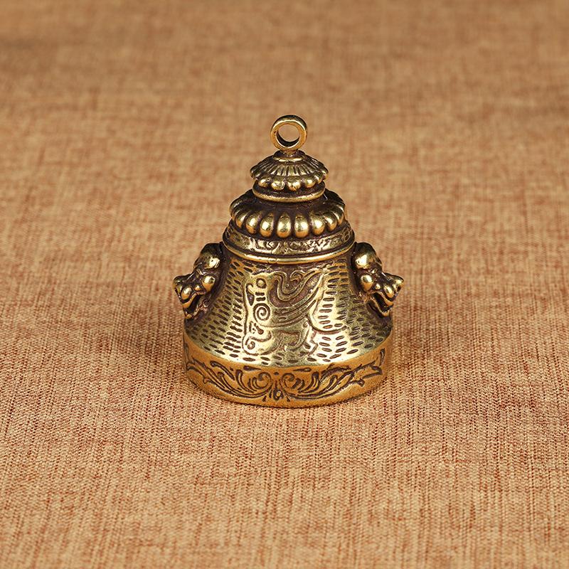 Factory Direct Supply Retro Metal Pure Brass Bell Ethnic Wind Chime Crisp Doorbell Double-sided Pendant
