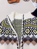 Trendy European-Style High-Quality Jacquard Zipper Knit Cardigan for Winter/Autumn