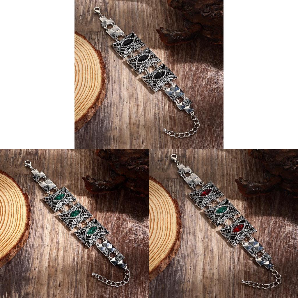 Nepal Ethnic Style Vintage Silver Alloy Crystal Bracelet For Women Gift