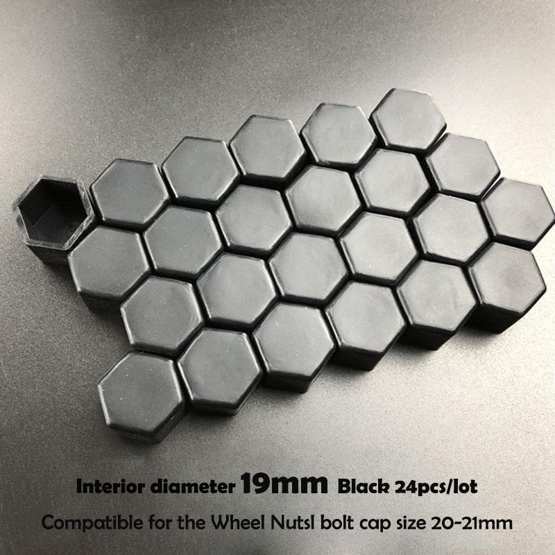 24pcs/package 17/19/21mm Silicone Hexagonal Socket Car Wheel Hub Screw Cover Nut Caps Bolt Rims Exterior Decoration Protection