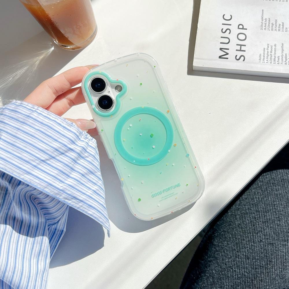 Korean Cute For Magsafe Splashed Ink Phone Case For iPhone 17 16 15 14 13 Pro Max Anti-Fall Shockproof Protective Soft Cover