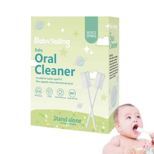 30-Piece Baby Mouth Cleaner Set for Ages 0-3, Soft Bristles, Tongue and Teeth Cleaning, Safe Material - Environmentally Friendly, Vertical Lattice Des
