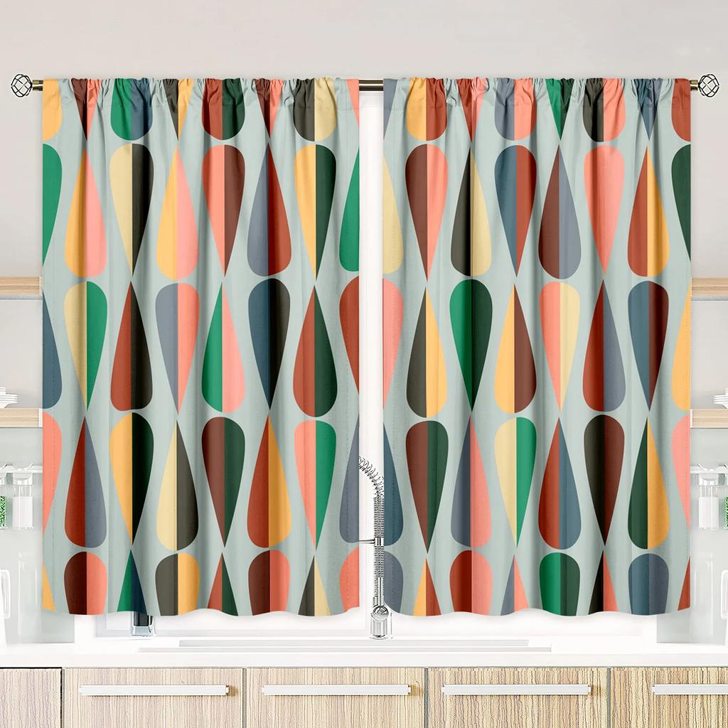 Modern Water Droplet Curtains Piece Polyester Set Bedroom Living Room Study Minimalist Window Decor Curtain Ideal For Sitting