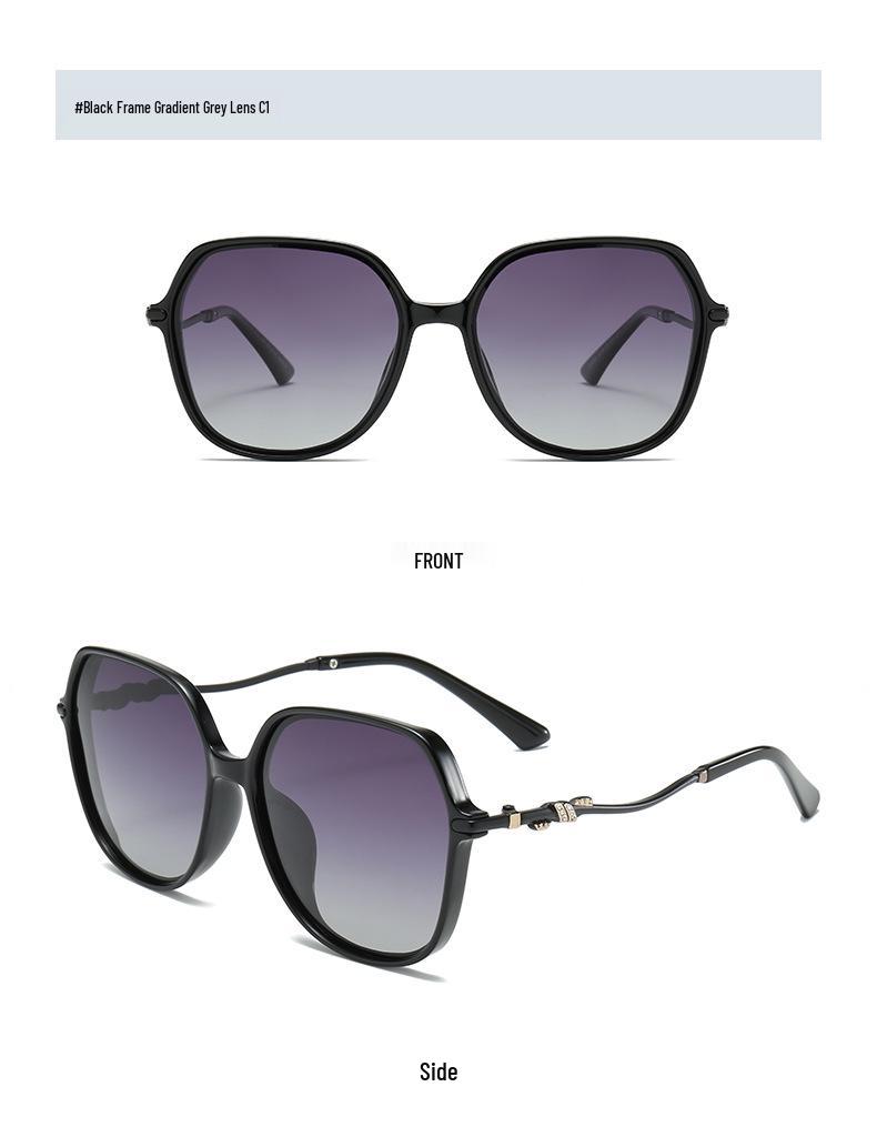 Elegant High-End Polarized Metal Frame Granny Glasses Sunglasses