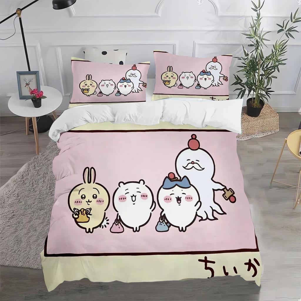 Ensemble Housse de Couette Confortable en Polyester Motif Dessin Animé Avec Housse de Couette et Taies d'Oreiller Tailles King Queen Twin Pour Garçons Filles et Enfants