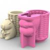 Creative Silicone Planter Mould Capybara Shape Silicone Texture for Making Unique Concrete Vases and Desk Pen Holders