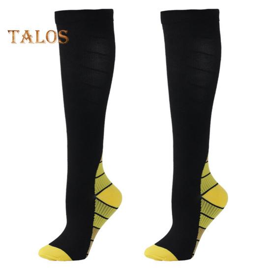 1 Paar Sport-Kompressionsstrümpfe, hohe Elastizität, rutschfest, stoßfest, atmungsaktiv, weich, Unisex, Running Shin Splints, Reise-Fußball-Wadensocken