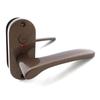 Kawaguchi Giken J-Lever, Oval Base, Display Lock, JL-20-4K-TBr, Residential Indoor Lever Handle, 50mm Backset, Brown Finish
